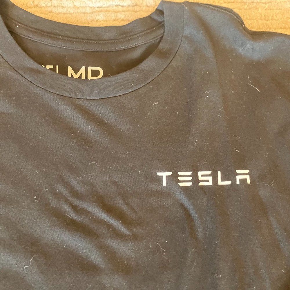 Long sleeve Tesla T-Shirt Mens Medium Cotton